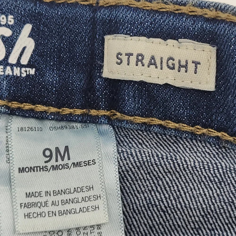 Oshkosh B'gosh Jeans Infant Size 9mo Straight Leg Stretch Denim Adjustable Waist